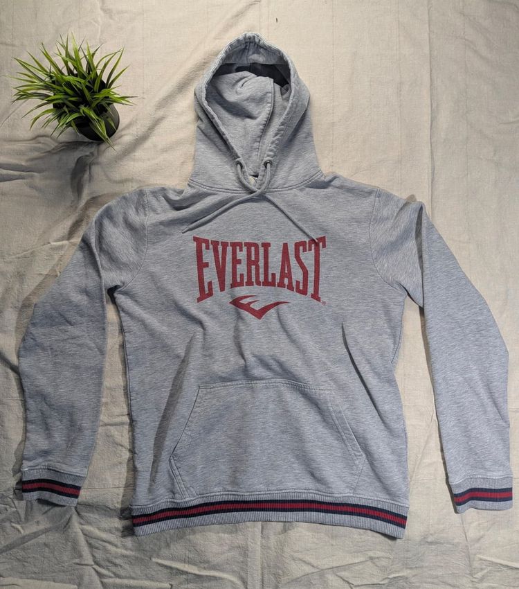 Everlast Grey Hoodie Big Logo Streetwear